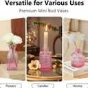 RUCKAE 22 Pack Pink Small Vases Glass Mini Bud Vase in Bulk Vintage Pink Flower Vases for Wedding,Centerpieces Home Decor and Party