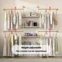Industrial Pipe Clothing Rack with Shelves | Heavy Duty Adjustable Garment Hanger, 2 Installation Methods Closet Storage System for Wardrobe Organization,80" H x 86" W