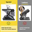 Foot Rest for Under Desk at Work Enlarged, Ergonomic Footrest with Adjustable Height and Angle, Foldable Foot Stool with Removable Pad Massage Beads for Office Gaming Chair Black