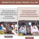 1 MIDDLE ONE Car Pillow for Kids, Memory Foam Cooling Travel Pillow for Car and Adults, Kids Car Pillows for Sleeping on Road Trip, Small Body Pillow for Kid (Cooling Blue)