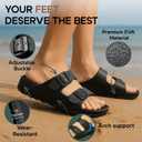 Trailvia Comfortable Footbed Sandals for Men & Women Adjustable Buckle & Arch Support, Waterproof Summer Slides for Outdoor, Beach & Everyday Adventures