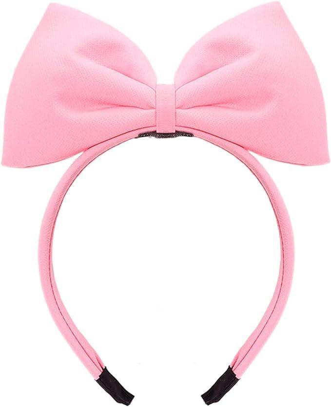1Pc Sweet Pink Halloween Bow Headband Bowknot Hair Hoops Bands Headpiece Hairband for Women and Grils,Women Christmas Birthday Party Decorations Accessories Easy to Wear,Headbands Hair Accessories