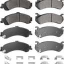 Front&Rear Semi-Metallic Brake Pads Set Compatible with Silverado Sierra 1500 2001-2006 for Yukon/XL 2000-2006 for Cadillac Escalade 2002-2006