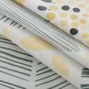 LIBERECOO Round Vinyl Fitted Tablecloth with Flannel Backing Elastic Edge Table Cover Waterproof Stain-Resistant Wipeable Tablcloths Fits Round Tables, 44" Round (Abstract Floral)