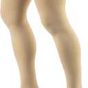 Truform 30-40 mmHg Compression Stockings for Men and Women, Thigh High Length, Dot-Top, Open Toe, Beige, Medium
