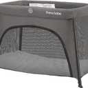 Pamo Babe Travel Crib for Baby - Mini Lightweight Baby Playard with Zip Door, Easy to Carry (Grey)