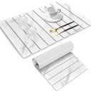 Large Stone Dish Drying Mats for Kitchen Counter, 24"16" Marble-Pattern, Fast Drying Collapsible Dish Drying Mat, Eco-Friendly Absorbent Diatomaceous Earth Mats for Tableware, Match Countertop