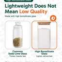 Glass Food Storage Jars with Airtight Lids Wide Mouth Pantry Containers, Thick BPA-Free Glass, Moisture & Insect Resistant, Customizable Labels Included 50 oz x 3
