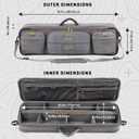 Allen Company Cottonwood Fly Fishing Rod & Gear Bag Case, Hold up to 4 Fishing Rods, Heavy-Duty Honeycomb Frame - Gray/Lime or Olive Green
