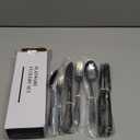 EWFEN 24-Piece Black Silverware Set with Steak Knives, Black Flatware Set for 4, Food-Grade Stainless Steel Tableware Cutlery Set, Mirror Finished Utensil Sets for Home Restaurant, Heavy Duty