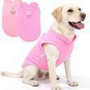 2 Pack XXXL Dog Sweater, Fleece Dog Sweaters for Large Dog Winter Warm Pet Sweater Thick Jacket Clothes Pullover Dog Sweatshirt Coat,XXXL (Pink,Light Pink, 37-49lbs)