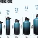 Fijinhom 24 oz Insulated Water Bottle with Handle, 304 Stainless Steel Water Bottles with Wide Mouth, Double Wall Vacuum Sports Water Bottle, BPA Free, Keep Cold and Hot, Blue&Black
