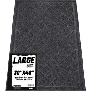 Front Door Mat Indoor Outdoor Entrance, 30" x 48" All-Season Heavy Duty Waterproof Doormat, Non-Slip Absorbent Entryway Mat, Easy to Clean, Low Profile Commercial Floor Mat for Indoor Outdoor