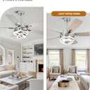52" Ceiling Fan with Light Chandelier Fan Modern DC Motor Dimmable Led Fandelier Ceiling Fan with Light for Bedroom, Living Room