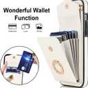 Asuwish Phone Case for iPhone 11 Pro 5.8 Wallet Cover with Tempered Glass Screen Protector and RFID Blocking Ring Stand Card Holder Cell Accessories iPhone11pro iPhone11 i XI 11s 11pro Women Off White