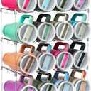 Design for Stanley 40 OZ & Large Bottles & Tumblers with Handle - Acrylic Water Bottle Organizer - Stackable Clear Rack Cup Holder for Home Kitchen Pantry Shelf Countertop Cabinet, 4 Tier Hold 16