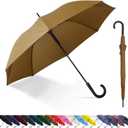 Large Stick Umbrella Windproof Automatic Open 50 Inch Umbrella with Hook Handle,Over Sized J Handle Umbrellas for Men and Women,Windproof Unbreakable Stick Rain Golf Umbrella