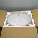 Undermount Bathroom Sink Oval, Hugsleek Interior Bowl Size 16 x 13 inch White Porcelain Ceramic Vessel Sink Under Counter Oval Exterior size 18x15in Bath Sink Bowl Basin Lavatory Vanity Fireclay