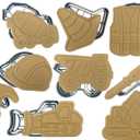 Construction Cookie Cutters - Set of 10 Cookie Cutters for Kids Birthday Party or Themed Parties - Includes Dump Truck, Cement Truck, tools, safety vest, excavator, bulldozer & others