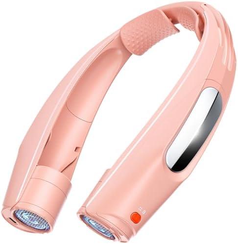 ZEEFO Portable Neck Fan, Hands Free Personal Fan- 6000mAh Battery Operated, Ultra-Quiet USB Rechargeable Fan with 6 Adjustable Speeds, Cooling Wearable Fan for Home, Office, Outdoor, Travel-Pink