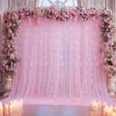 20ft X 10ft Baby Pink Tulle Backdrop Curtain for Parites, Sheer Photo Backdrop Curtains Fabric Drapes for Wedding Baby Shower Birthday Party Bridal Girl Shower Background Decorations
