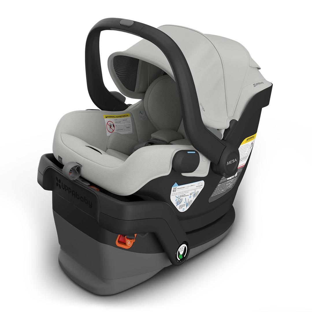 UPPAbaby Mesa V3 Infant Car Seat - Easy Installation + SmartSecure Technology - Attaches to Stroller | Base + Infant Insert Included - Savannah (Grey Mlange) Manufacturing Date: 06/2025, Expiry Date: 06/2032