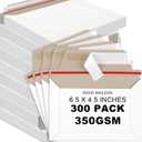 party greeting 300 Pcs 6.5 x 4.5 Inch Rigid Mailers with Self Seal Envelopes Stay Flat White Cardboard Shipping Envelopes for Postcard Calendar CD Photos Document Comic Book Card Shipping Protector