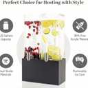 1.25 Gallon Dual Acrylic Beverage Dispenser with Gray Metal Stand 2-Drink Server with Ice Chambers & Stainless Steel Spouts