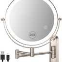 VORREMIRR Wall Mounted Makeup Mirror, 1x/20x Magnifying Mirror with 8.5" Double Sided, Vanity Makeup Mirror for Bathroom, Brushed Nickel