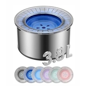 Heouvo 1 Gallon Large Dog Water Bowl No Spill,Anti Digging Lid & Rubber Bottom Spill Proof Dog Bowl, Anti Splash Mess Dripless Slow Drinking Stainless Steel Water for Sloppy Messy Drinkers Car (3.8L,Blue )