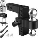 Kohree 6" Adjustable Trailer Hitch Kit Fit 2" & 2.5" Receiver, Drop Hitch with 3 Ball 1-7/8", 2", 2-5/16", 12500 LBS GTW Heavy Duty Hitch for Class III & IV Vehicles