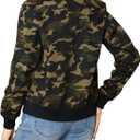 sexycherry Jackets for Women Casual Long Sleeve Lightweight Coats Full Zip Up with Lining Pockets (Army/Camo)