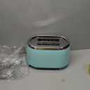 MELLERHOME Retro Toaster 2 Slice, 7 Browning Levels, 3 Functions (Reheat, Defrost, Cancel), Stainless Steel Features, Removable Crumb Tray, Under Base Cord Storage, Turquoise