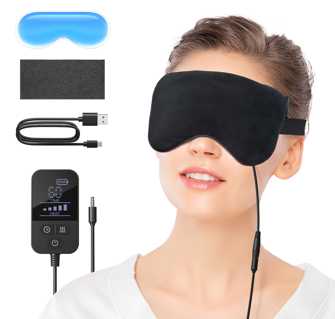 Heated Eye Mask - Medcursor Rechargeable Electric Eye Mask for Dry Eyes