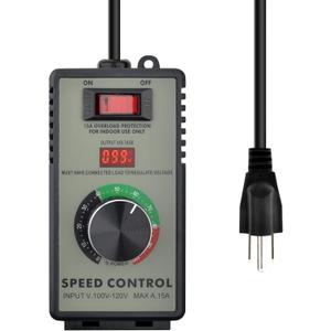 Motor Speed Controller AC 120V 15A Variable Adjuster for Electric Fan Router Duct Exhaust Rheostat, Router Duct Exhaust Ceiling Fan, Variablec Voltage Regulator
