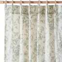 jinchan Pinch Pleated Curtains Floral Linen Blend Curtains for Living Room 63 Inch Length Green Peony Flower Printed Curtain Rod Pocket Back Tab Farmhouse Pinch Pleat Drapes with Hooks Set 2 Panels (40"W x 63"L (Pack of 2), Pleated Flower Green)