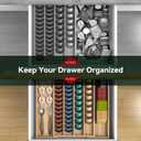 Larger Expandable Bamboo Organizer Holder for Counter Drawer Insert - Compatible with Nespresso Vertuo Capsules - Tea Bags Storage (Natural) 10.8" -19"W x15.67"Dx1.9"H