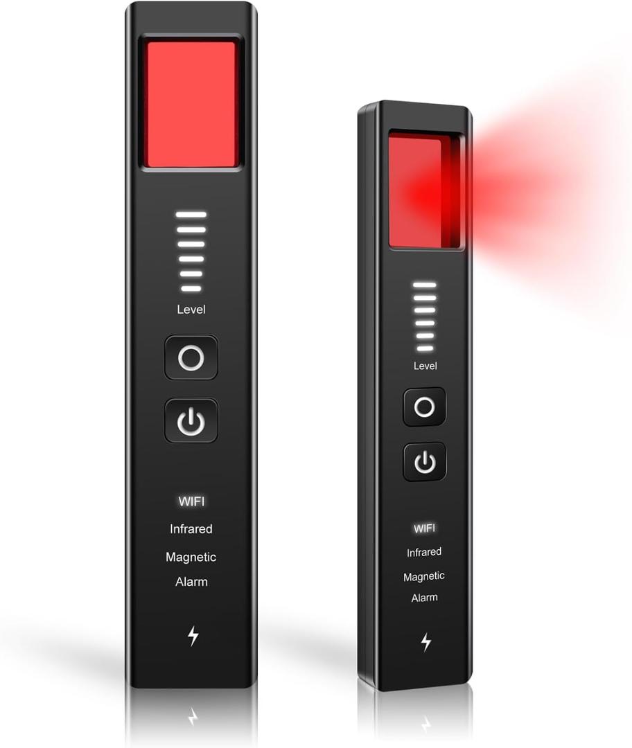 COTINSE Hidden Camera Detectors for Travel, Spy Camera Finder, Portable Hidden Bug and Camera Detector, GPS Tracker Detector with 6 Levels Sensitivity for Hotel, Car, Office, Airbnb (Single, Black)