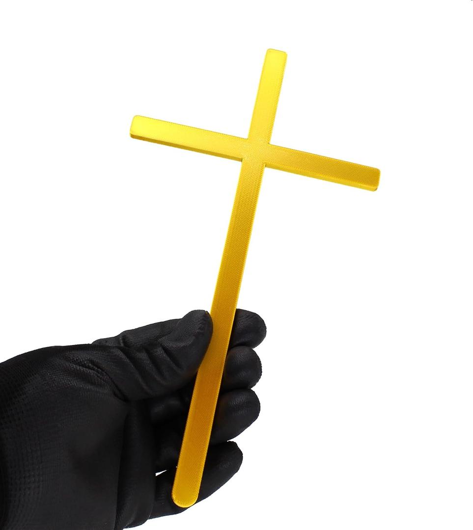 Religious Cross Floral Pick  10 Inch Long Plastic Cross for Floral Arrangements, Baptisms, Memorials, Christenings, Church Events, Weddings  3D Printed Cross Decoration
