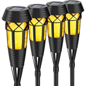 Flickering Flames Torch Light Solar Garden Lights Waterproof Landscape Lighting - 4 Pack