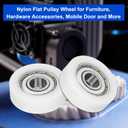 Uxcell 4Pcs Ball Bearing Guide 10 x 35 x 11mm Double Shielded POM Roller Bearings, Flat Pulley Wheel for Furniture, Hardware Accessories, White