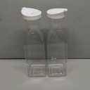 NETANY Plastic 50 Oz Water Carafe with Flip Top Lid, Set of 2 Square Base Juice Containers, Clear Plastic Pitcher - for Water, Iced Tea, Juice, Beverage, Cold Brew and Mimosa Bar - HAND WASH ONLY