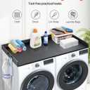 VEVOR Washer Dryer Countertop with 3 Splicing Panels, 54" x 27" Wooden Washer and Dryer Countertop with Non-Slip Pads, Water-Resistant Laundry Topper for Laundry Room Organization and Storage, Black