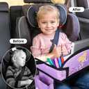 Kids Travel Tray for Car Airplane - Toddler Car Seat Table Tray, Road Trip Essentials for Boys & Girls, Carseat Lap Desk for Kids Road Trip Activities (Purple Mermaid)