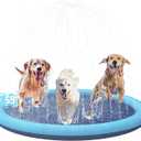59IN Dog Splash Pad, Durable Blue Outdoor Water Play Mat, Fun Sprinkler Pad for Dogs & Kids, Perfect for Backyard