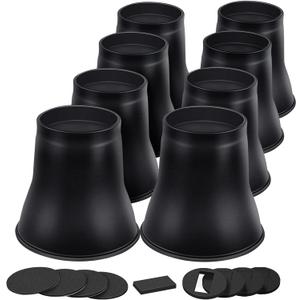 ANNKUT Bed Risers 6 Inch Heavy Duty, Round Furniture Risers for Bed Desk Table Sofa CouchBed Lifts Risers, Support up to 6000 Lbs(8 Pack Black)