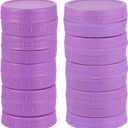 uxcell 18 Pcs Mason Jar Lids, Purple Plastic with Silicone Rings, Food Storage Caps for Mason Canning Ball Jar, 9 Regular Mouth & 9 Wide Mouth