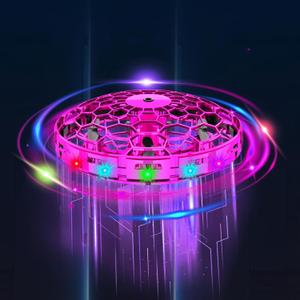 Hand Operated Small Drone Indoors&Outdoor,Mini Drone For Kids,Colorful Stunts Flying Ball Toy,Stem Toys for Children,Birthday And Christmas Gift For 6 7 8 9 10 11 12+ Year Old Boys Or GirlsPink (Purple)