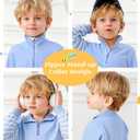 Toddler Boys Sweatsuit 12M-5Y Baby Boy Sweatshirt Outfits Quarter Zip Pullover Matching Joggers (2Y-3Y, Blue)