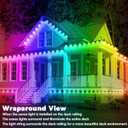 FBZ 300FT Permanent Outdoor RGB Lights - IP67 Waterproof with Smart App Control Remote,DIY Scene Modes, Music Synchronization,Eaves Lights for Garden Decor, Deck, Christmas